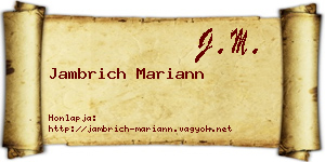 Jambrich Mariann névjegykártya