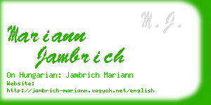 mariann jambrich business card